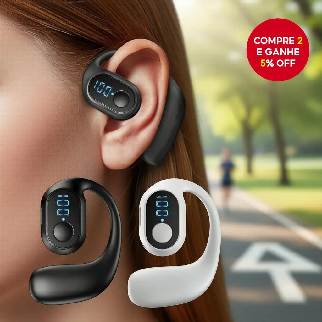 Compre 1 e leve 1 grátis Fone de Ouvido Bluetooth Sem Fio Mono à Prova d'Água com Microfone e Longa Duração de Bateria