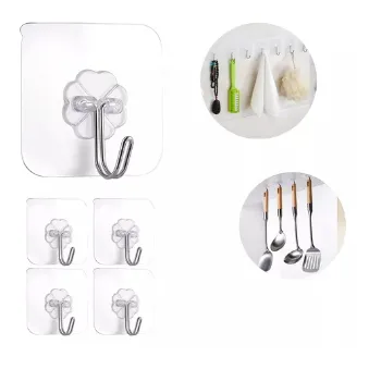 Kit 30 Ganchos Suporte Adesivo Transparente Para Parede Banheiro/cozinha