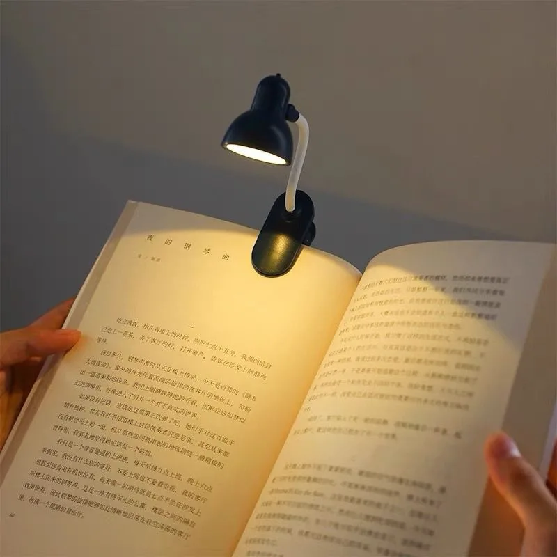Mini Lâmpada De Mesa LED Alimentada Por Bateria Livro De Leitura com Clipe De suporte Luz Ajustável Portátil.