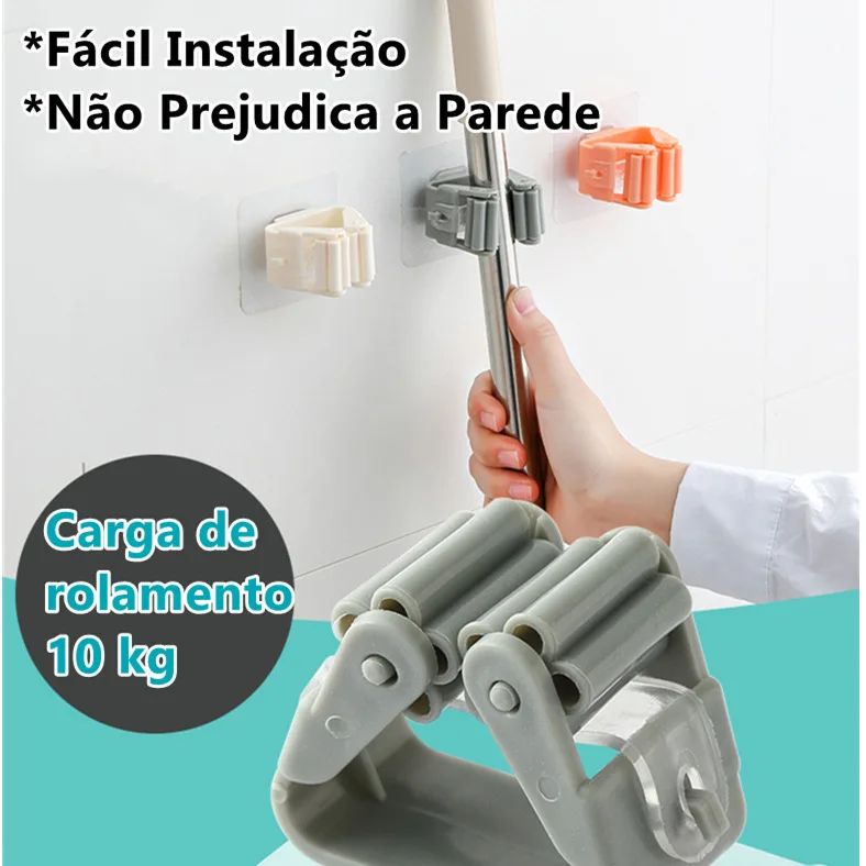 Mop Suporte Gancho Adesivo Vassoura Utensílios Multiuso