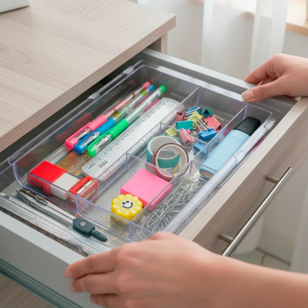 Organizador de Gavetas Expansível Mesa Maxcril com 7 Compartimentos – Ajustável de 28,8 a 47 cm